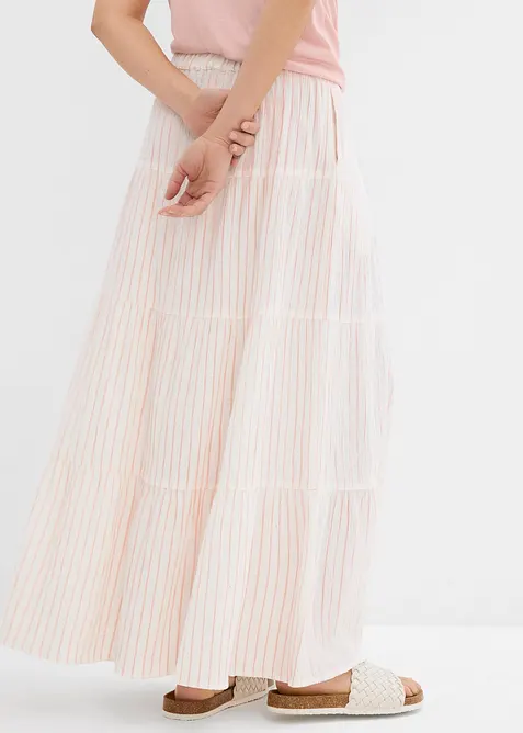 Gestreepte maxi rok van puur katoen, bonprix