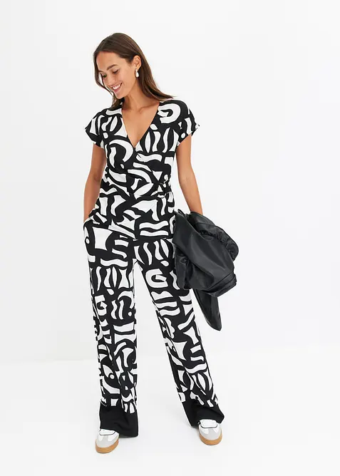 Gedessineerde jersey broek, bonprix