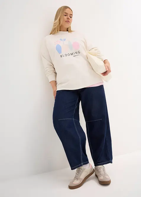Oversized longsleeve van katoenmix, bonprix