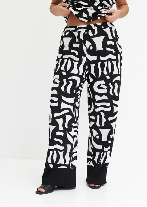 Gedessineerde jersey broek, bonprix