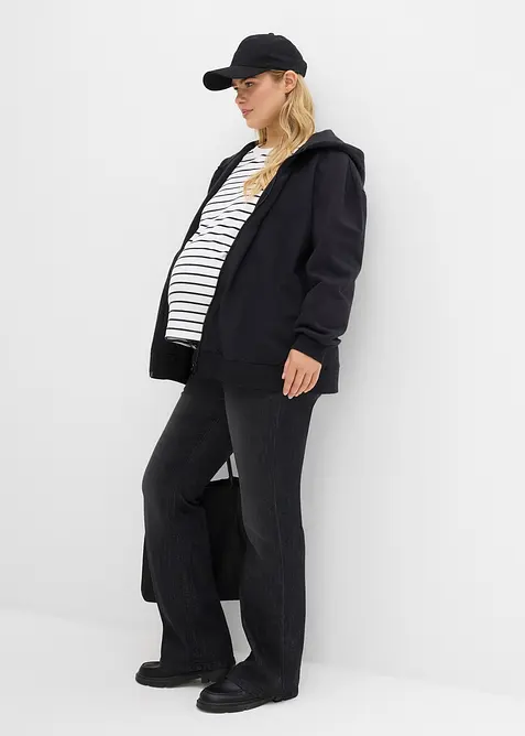 3-in-1 zwangerschaps sweatvest met capuchon en draagzak, bonprix