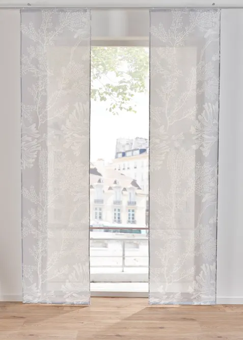 Transparant paneelgordijn met bloemenprint (1 stuk), bonprix