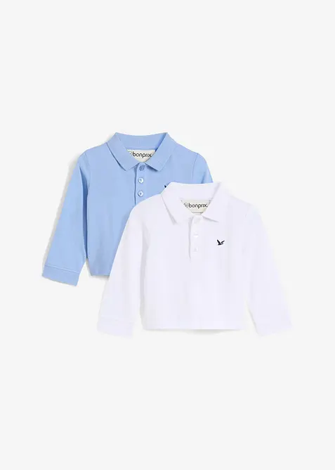 Piqué poloshirt van katoen (set van 2), bonprix
