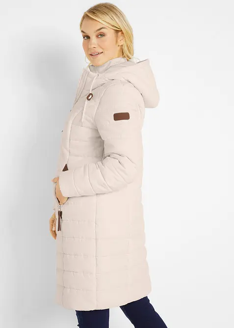 Lange gewatteerde jas, 2-in-1 look, bonprix
