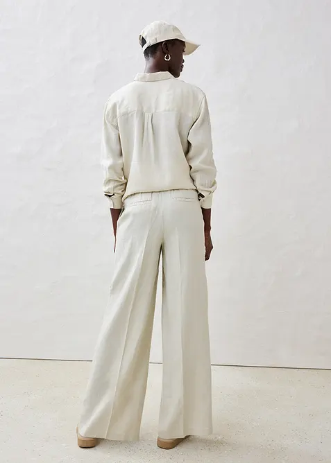 Linnen bandplooibroek, bonprix