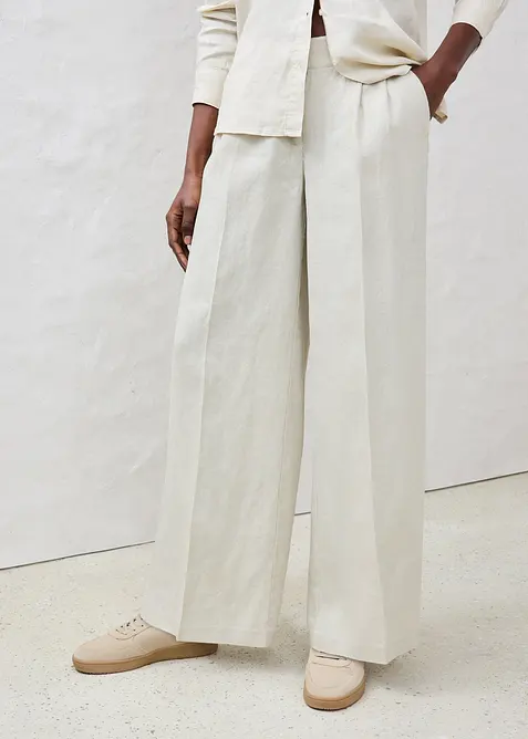 Linnen bandplooibroek, bonprix