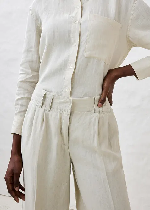 Linnen bandplooibroek, bonprix