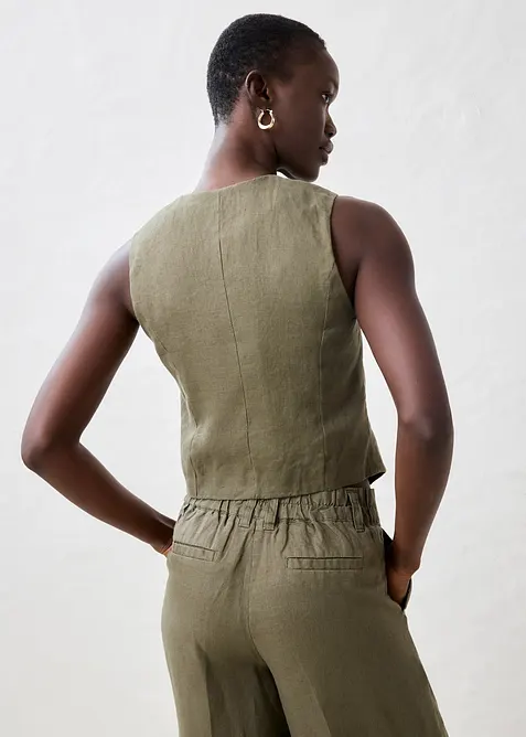 Linnen gilet, bonprix