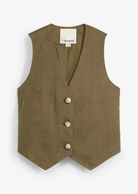 Linnen gilet, bonprix