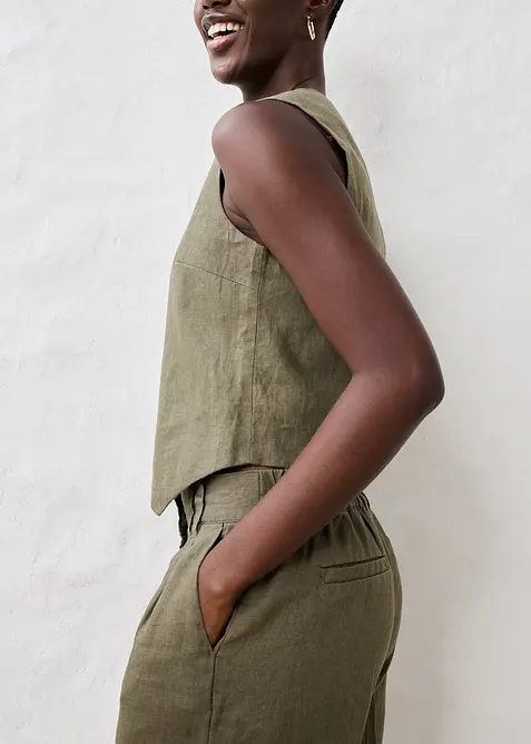 Linnen gilet, bonprix