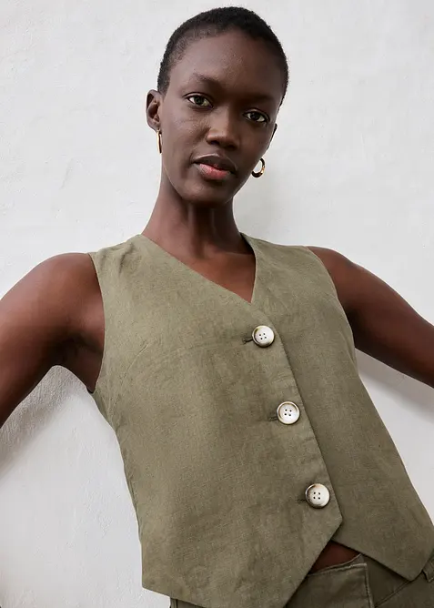 Linnen gilet, bonprix
