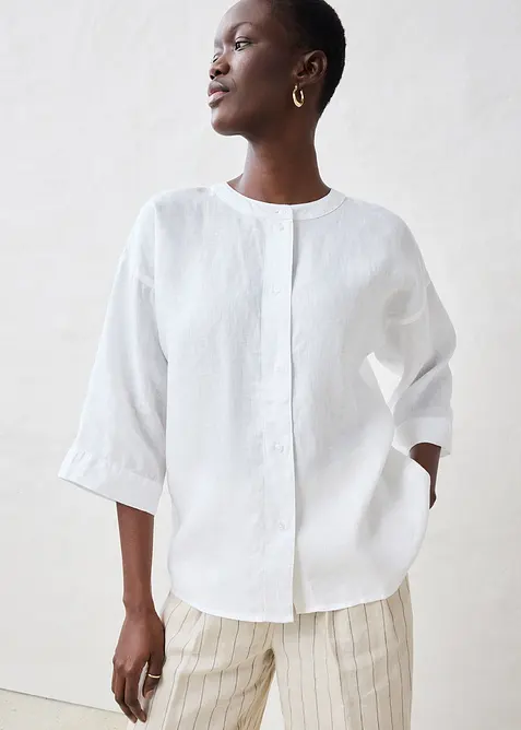 Oversized blouse van puur linnen, bonprix