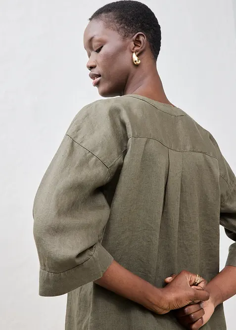 Oversized blouse van puur linnen, bonprix