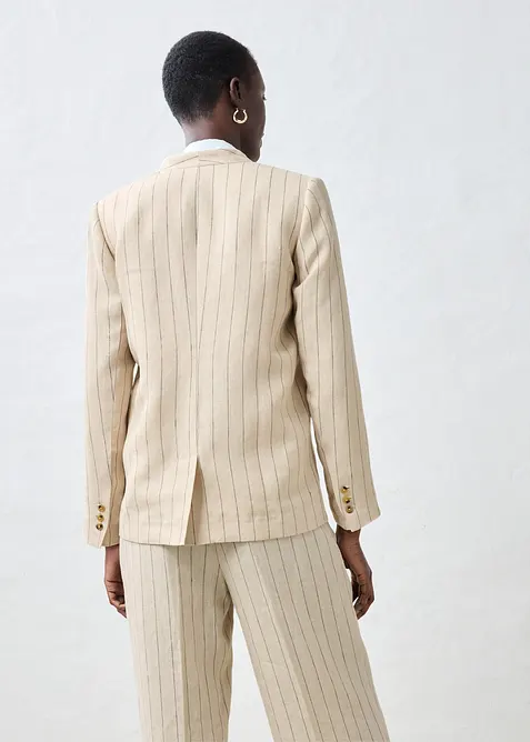 Blazer zonder kraag, van linnen, bonprix