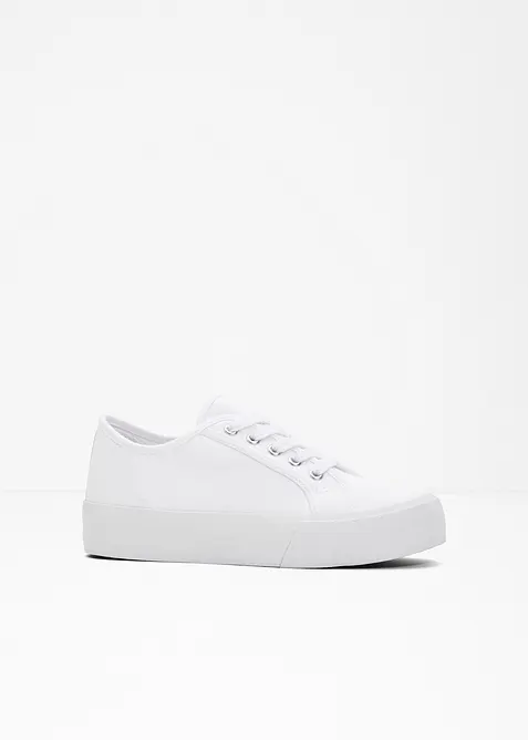 Plateau sneakers van katoen-canvas, bonprix