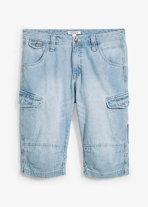 Lichte jeans cargo bermuda, relaxed fit, bonprix