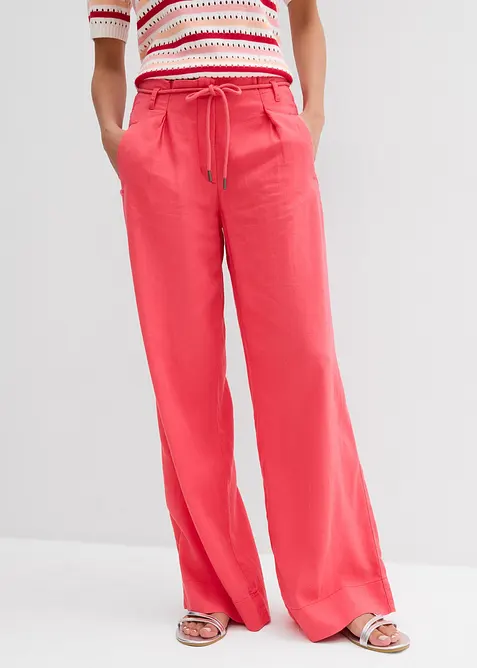 Paperbag broek van luchtige linnenmix, bonprix