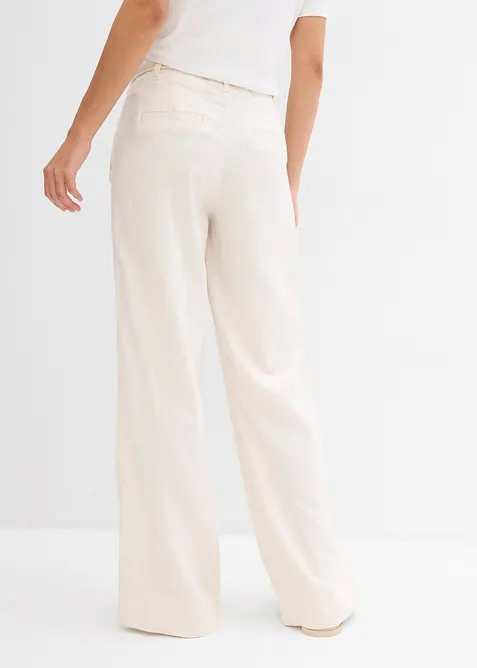 Paperbag broek van luchtige linnenmix, bonprix