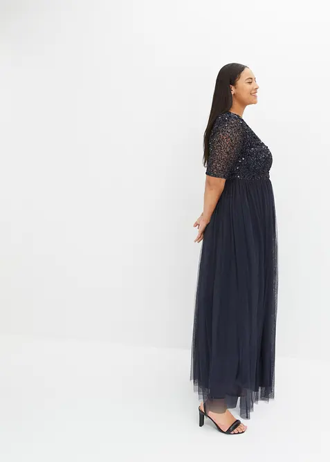 Maxi jurk met paillettenborduursel, bonprix