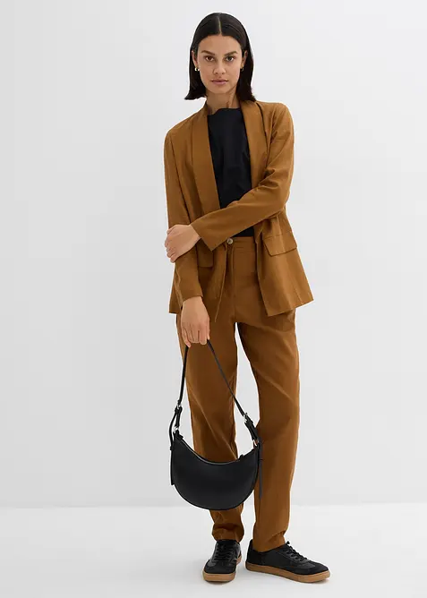 High waist broek van een linnen-viscosemix, bonprix