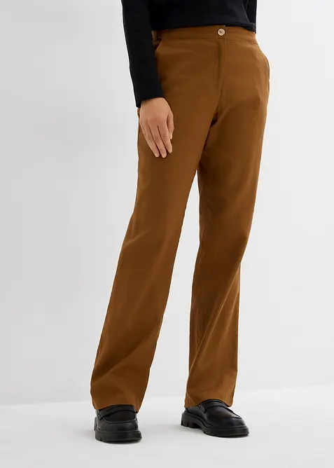 High waist broek van een linnen-viscosemix, bonprix