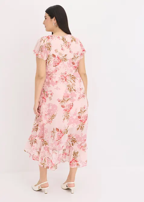 Chiffon jurk met volants, bonprix