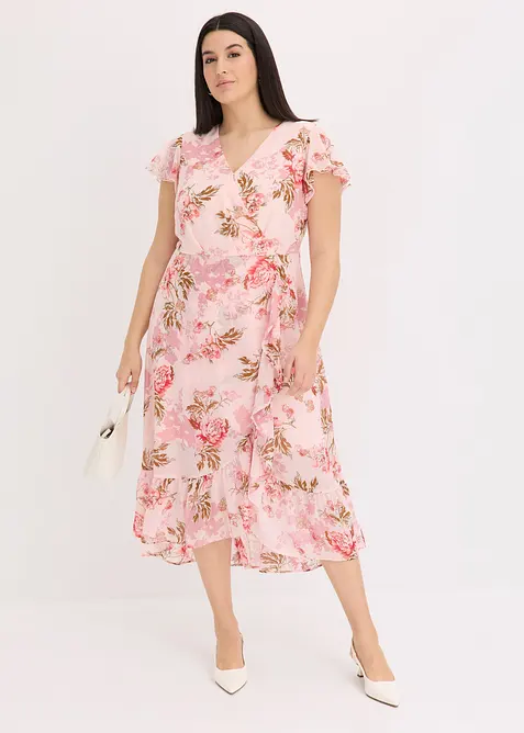 Chiffon jurk met volants, bonprix