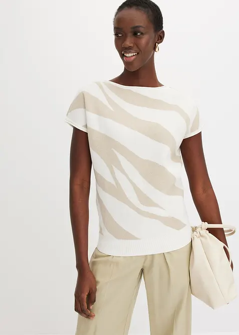 Fijn gebreide trui met glittergaren, bonprix