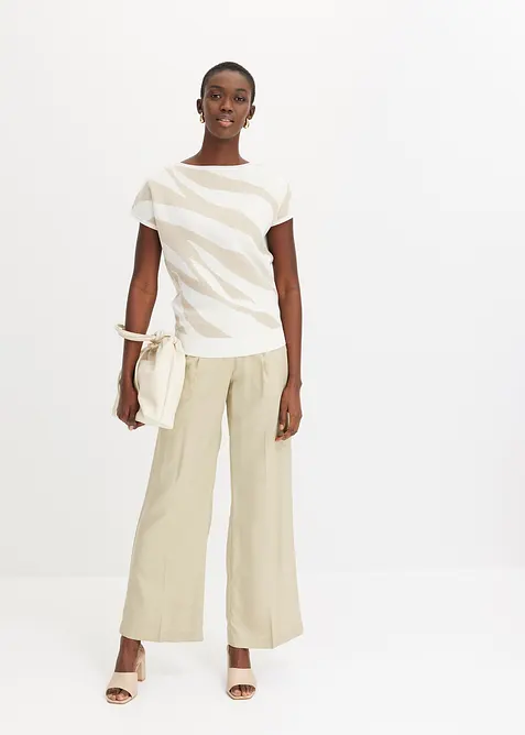 Fijn gebreide trui met glittergaren, bonprix