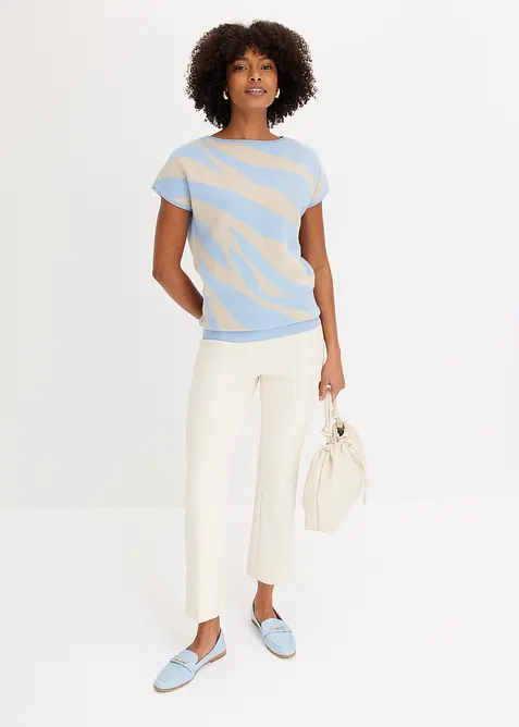 Fijn gebreide trui met glittergaren, bonprix