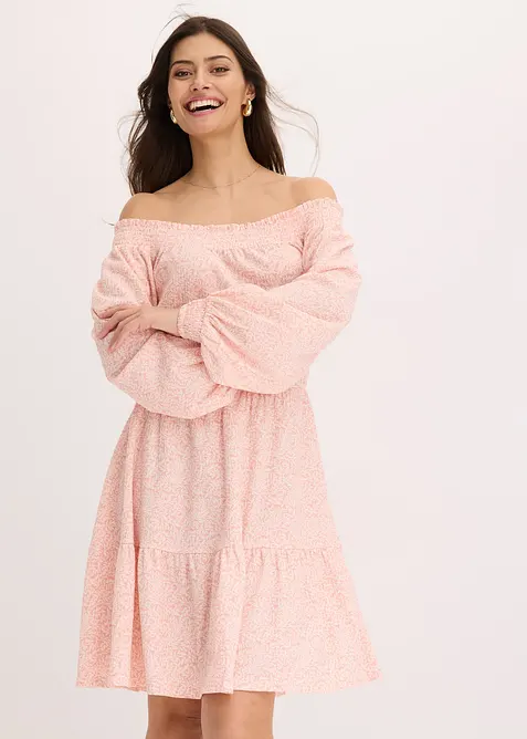 Carmen jurk met all-over print, bonprix