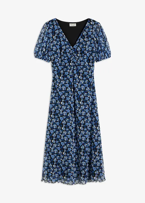 Gedessineerde midi-jurk van mesh, bonprix