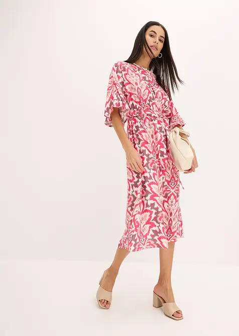 Gedessineerde midi jurk van viscosemix, bonprix