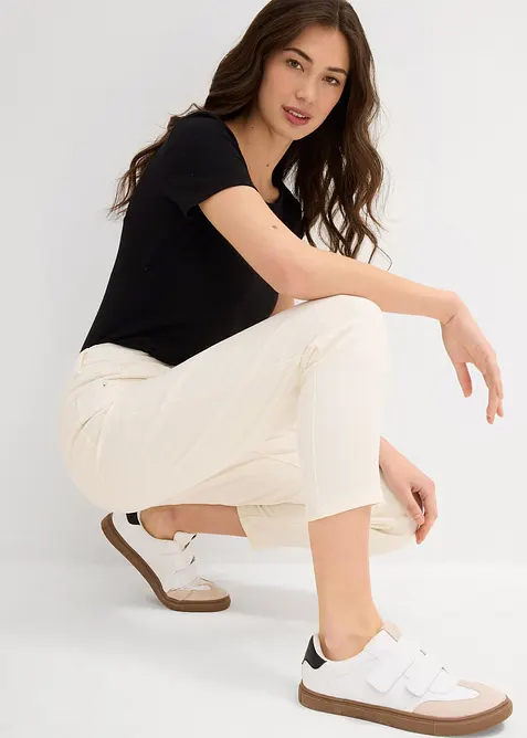 Mom jeans, high waist, low stretch cropped, bonprix