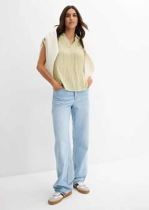 Blouse van soepele viscose, korte mouw, bonprix