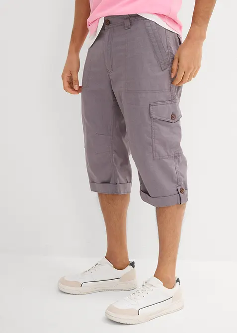 Lange cargo bermuda met linnen, regular fit, bonprix