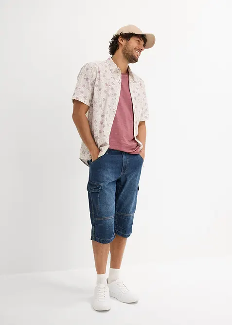 Lichte jeans cargo bermuda, relaxed fit, bonprix