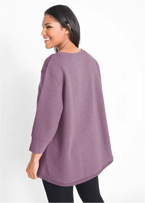 Lange sweater in A-lijn, 3/4 mouw, bonprix