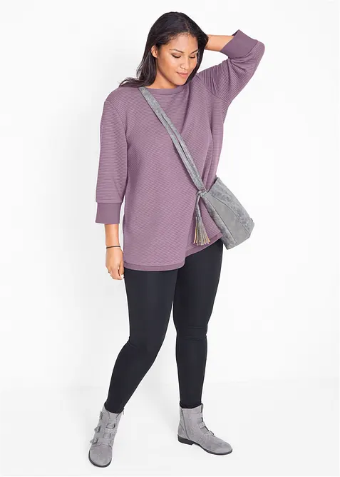 Lange sweater in A-lijn, 3/4 mouw, bonprix