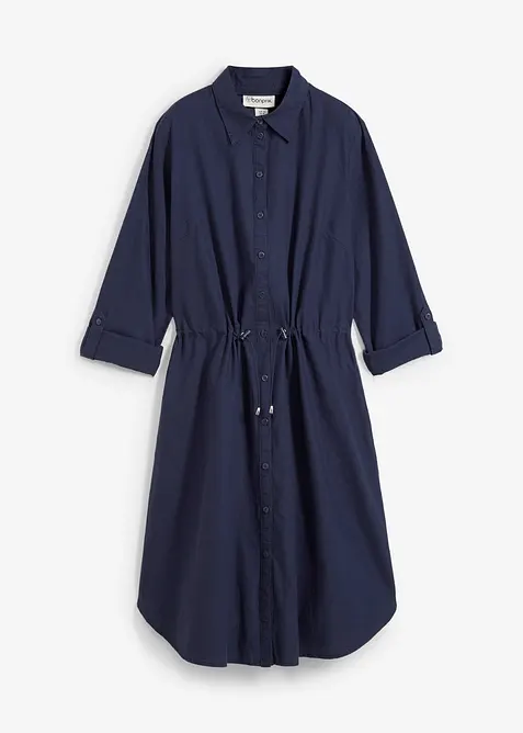 Overhemdjurk in een linnen-katoenmix, bonprix