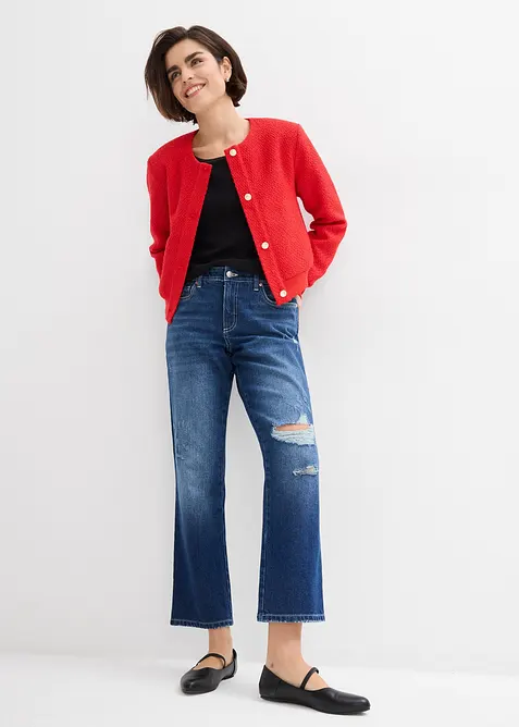 Straight jeans, mid waist, cropped, bonprix