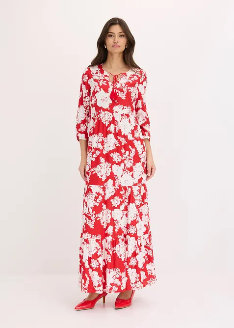 Gedessineerde maxi jurk van vloeiende viscose, bonprix