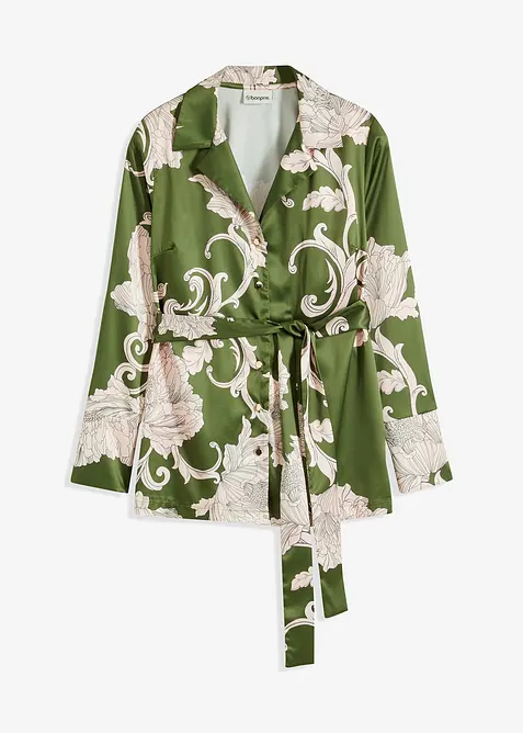 Gedessineerde blouse met satijn, bonprix
