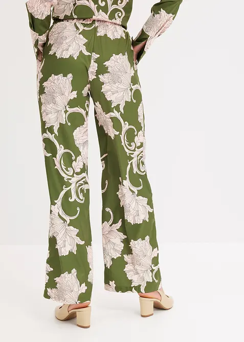 Palazzo broek van soepelvallend satijn, bonprix