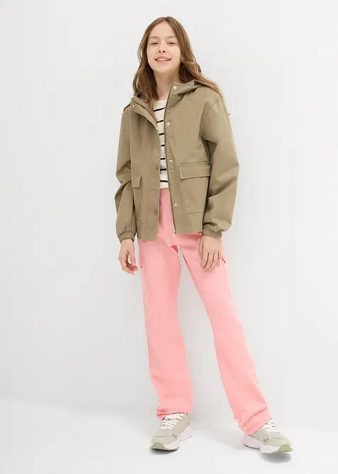 Twill jas met opgezette zakken en capuchon, bonprix