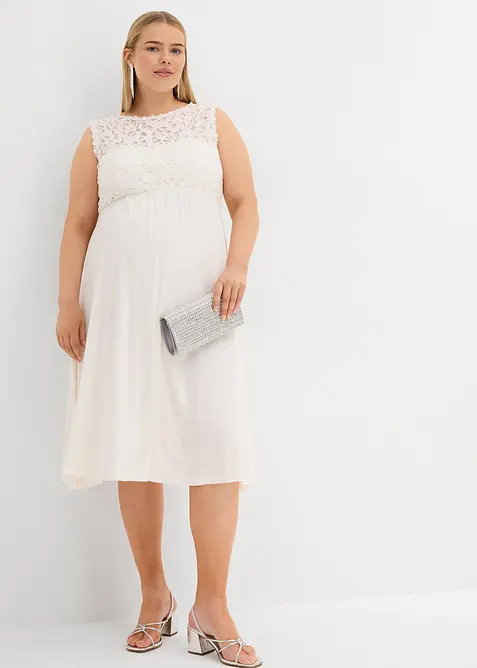 Jersey zwangerschapsjurk met kant, bonprix