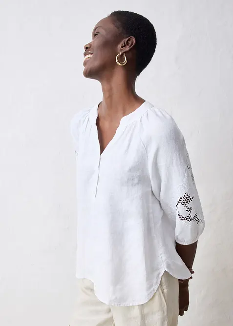 Tuniek van puur linnen, met broderie anglaise, bonprix