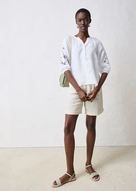 Tuniek van puur linnen, met broderie anglaise, bonprix