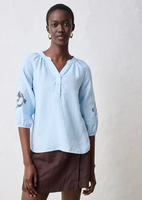 Tuniek van puur linnen, met broderie anglaise, bonprix
