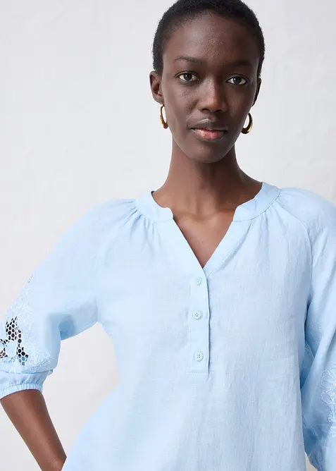 Tuniek van puur linnen, met broderie anglaise, bonprix